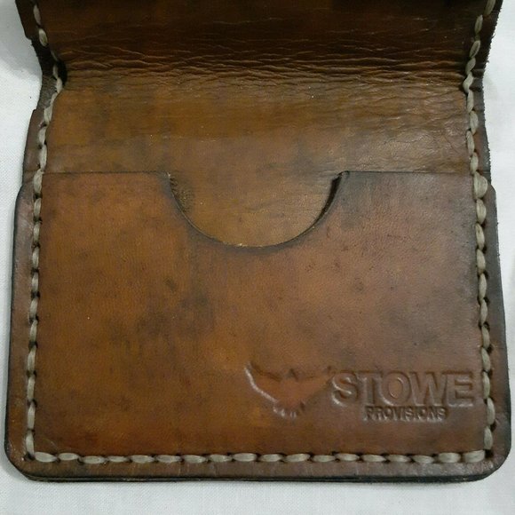 STOWE PROVISIONS - 'Peace' Mens Bifold BI-Fold Wallet Tough, Full Grain Leather - Picture 2 of 8